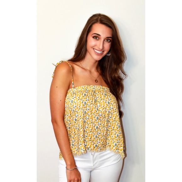 NEW Elan daisy floral tie strap top - Picture 3 of 3